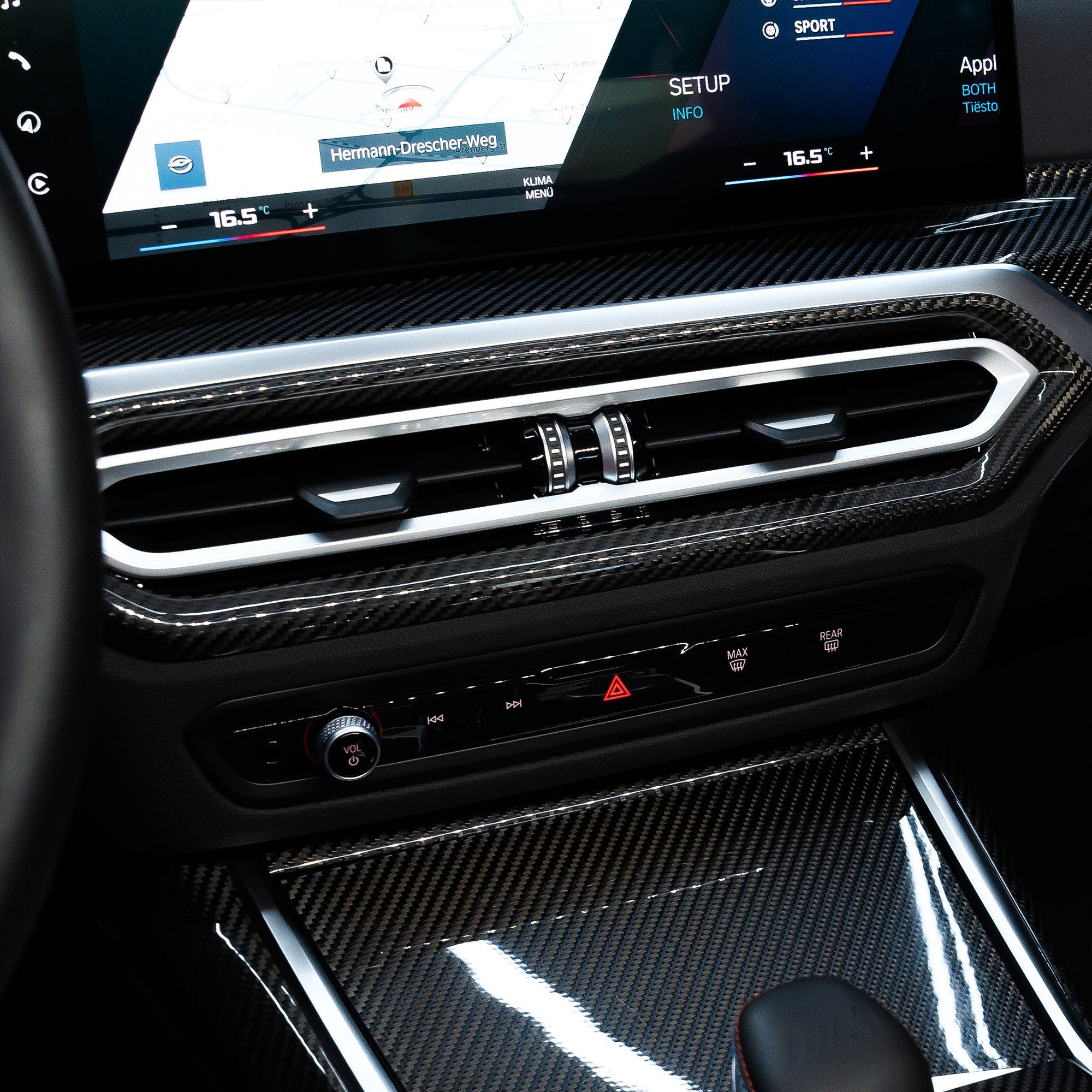 Carbon Interieur Mittelbelüftungsblende für BMW 2er/M2/M3/M4 (G80/G82/G87/G20/G42) FLOW DOWN®