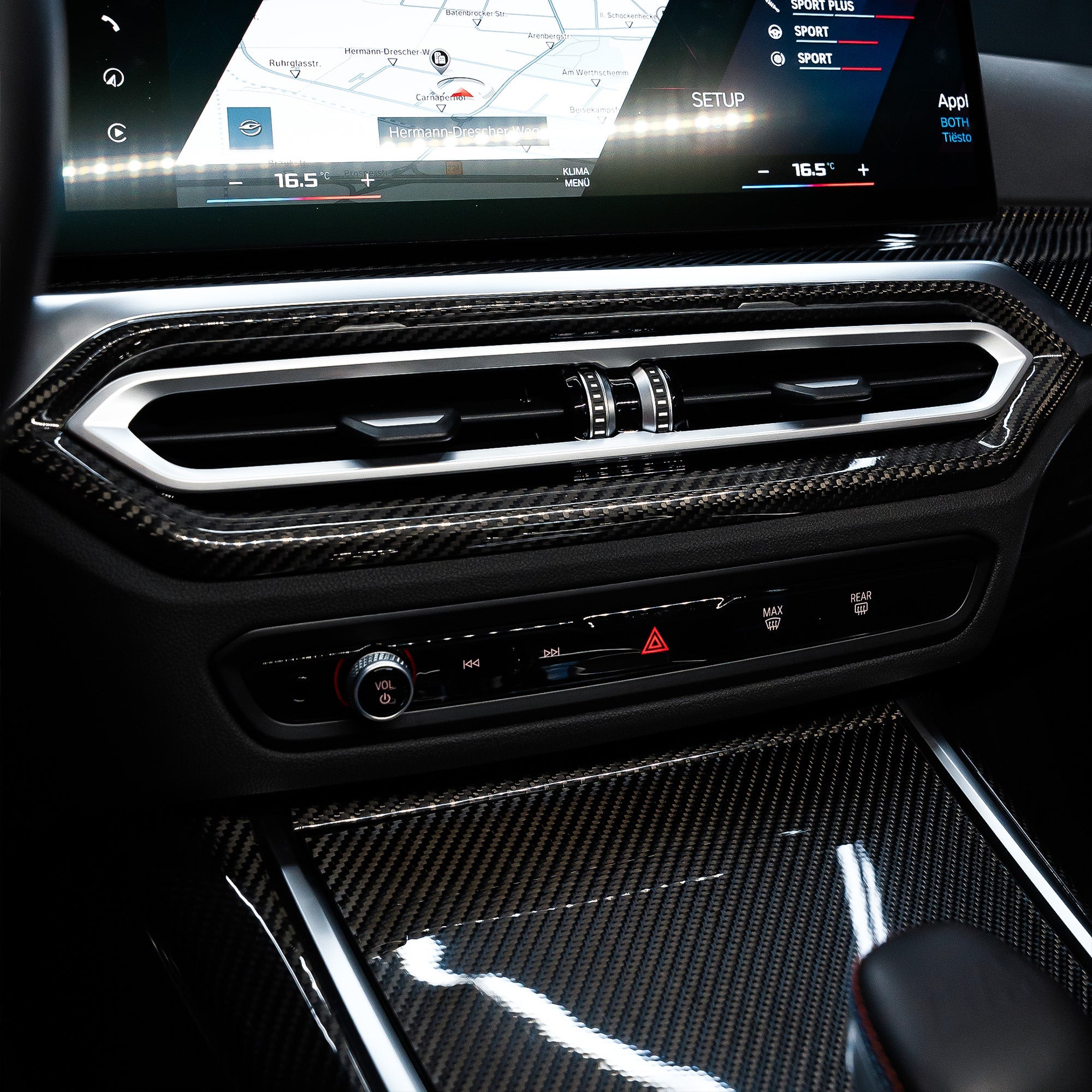 Carbon Interieur Mittelbelüftungsblende für BMW 2er/M2/M3/M4 (G80/G82/G87/G20/G42) FLOW DOWN®