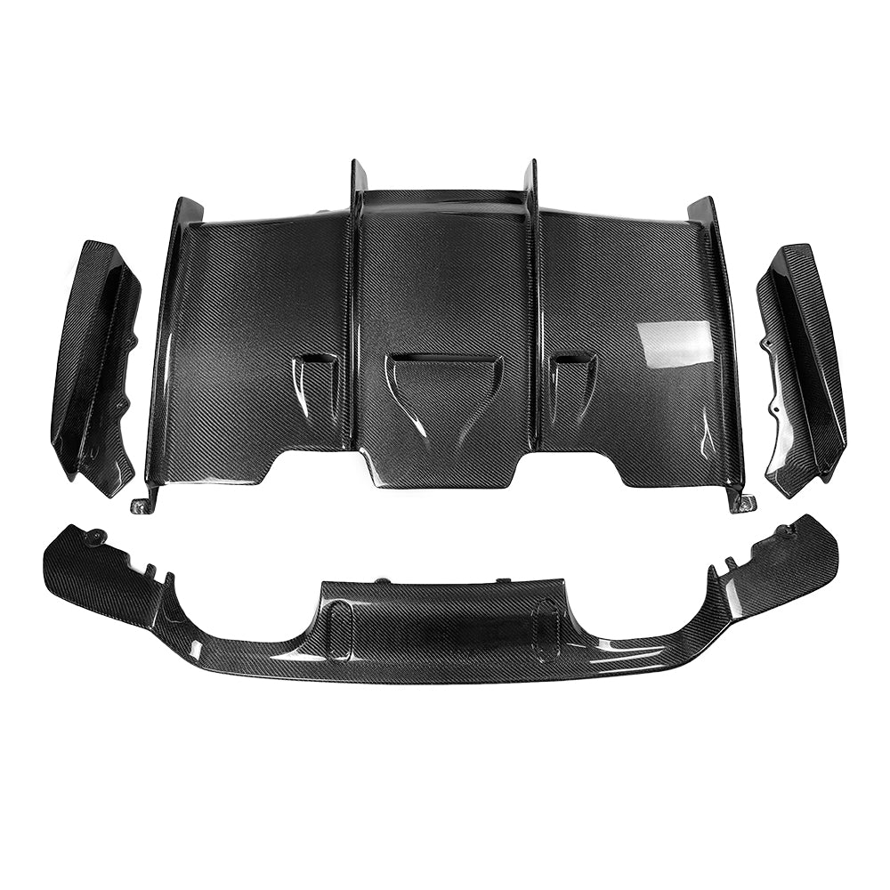 4-Teiliger Diffusor aus PrePreg Carbon für BMW M3/M4 (F80/F82/F83) FLOW DOWN®