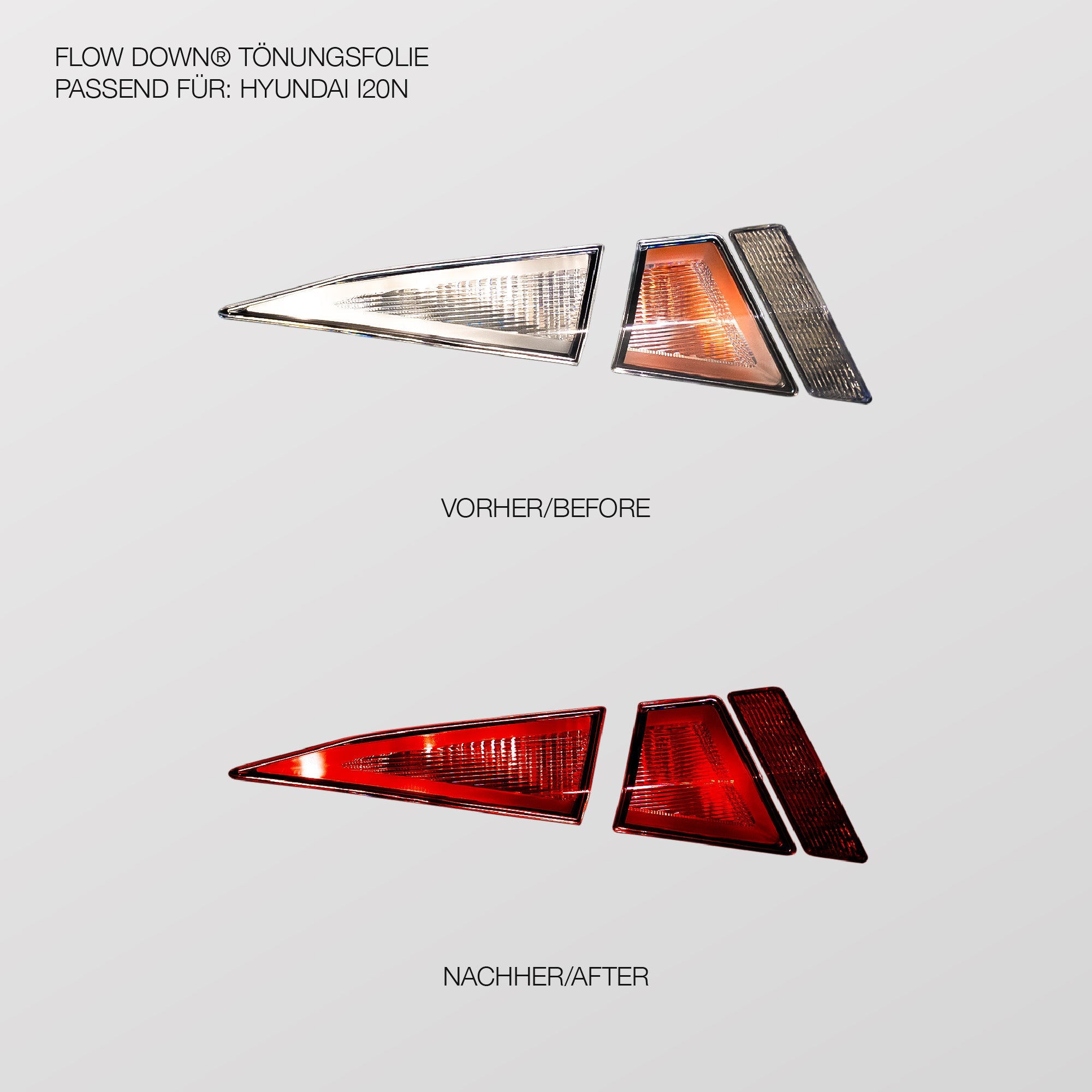 NTECHNIKS Tönungsfolie Rückleuchten für Hyundai I20N Redline FLOW DOWN®