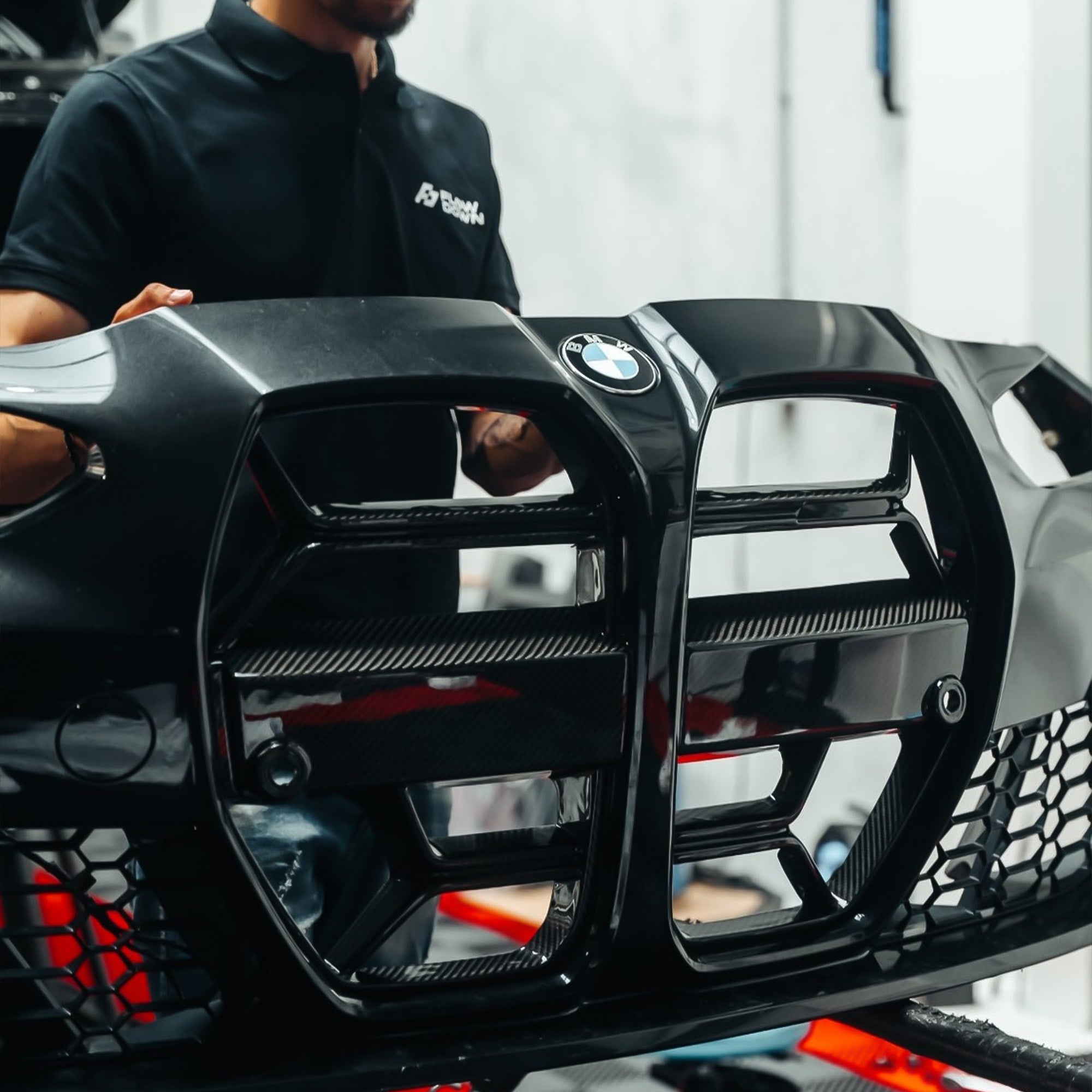 Frontgrill CSL Style aus PrePreg Carbon für BMW M3/M4 (G80/G81/G82/G83) FLOW DOWN®
