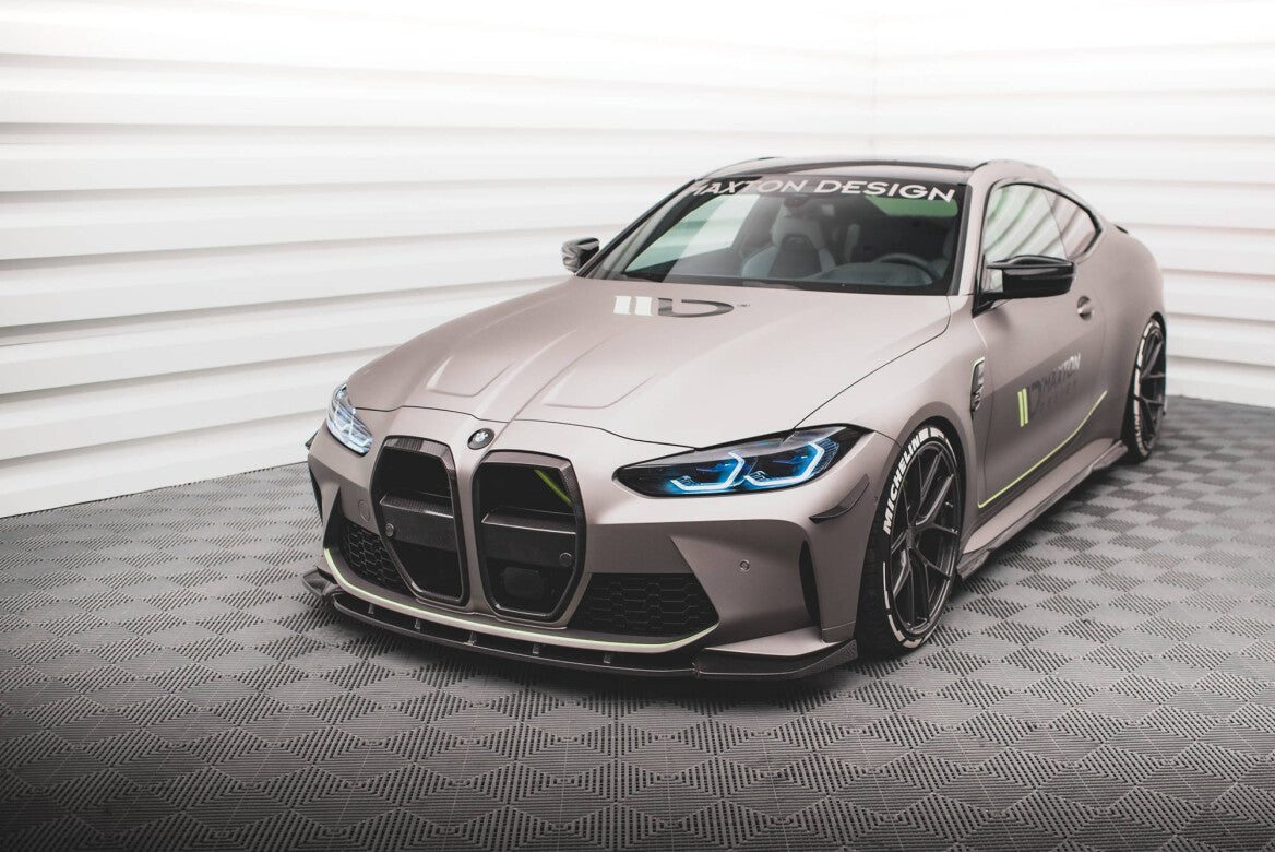 Carbon Fiber Cup Spoilerlippe Front Ansatz V.1 für BMW M4 G82 / M3 G80   Maxton Design