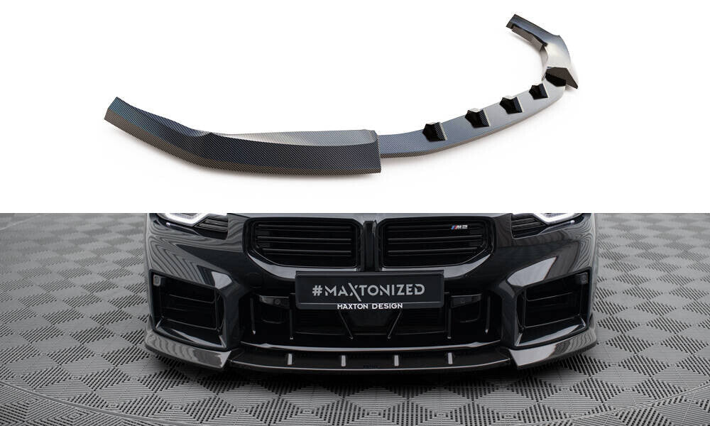 Carbon Fiber Cup Spoilerlippe Front Ansatz V.2 für BMW M2 G87 Maxton Design