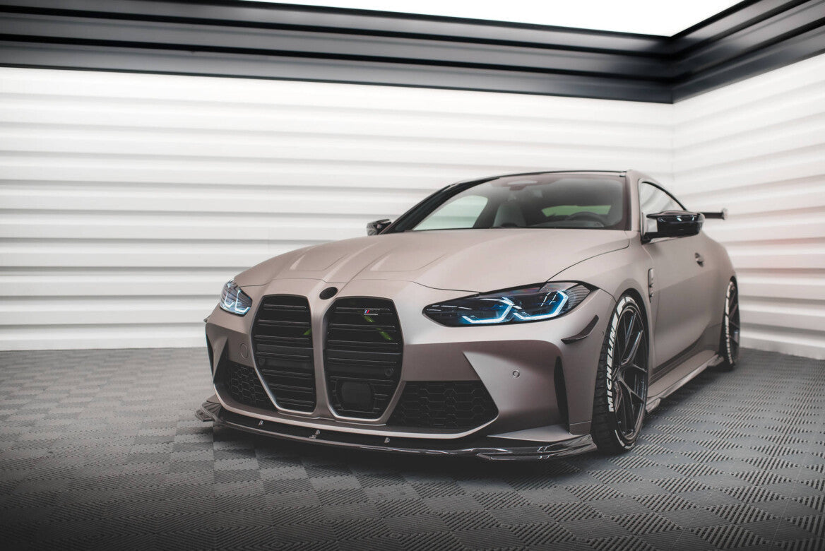 Carbon Fiber Cup Spoilerlippe Front Ansatz V.2 für BMW M4 G82 / M3 G80   Maxton Design