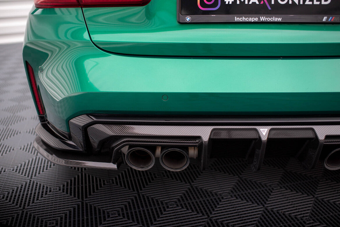 Carbon Fiber Heck Ansatz Flaps Diffusor für BMW M3 G80 Maxton Design