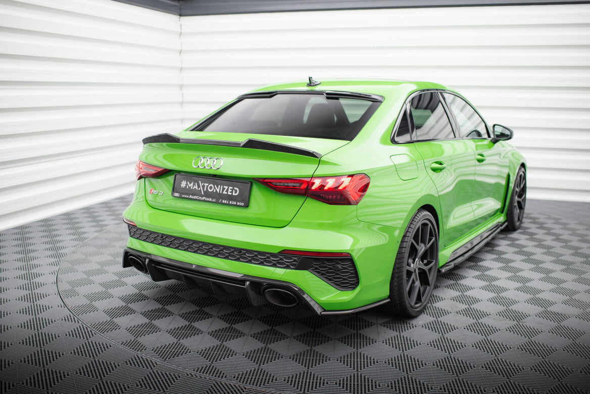 Carbon Fiber Heck Ansatz Flaps Diffusor V.2 für Audi RS3 Limousine 8Y Maxton Design