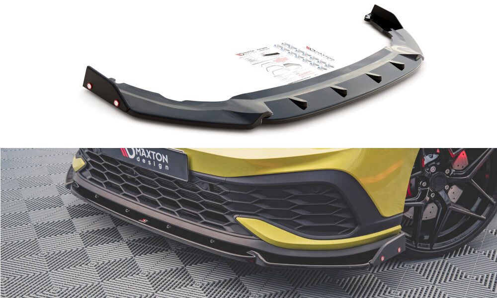 Cup Spoilerlippe Front Ansatz V.1 +Flaps für VW Golf 8 GTI Clubsport Maxton Design