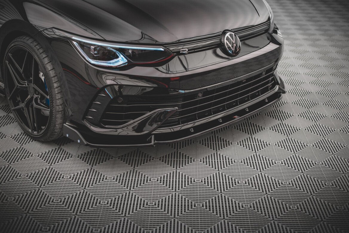 Cup Spoilerlippe Front Ansatz +Flaps V.2 für VW Golf R Mk8   Maxton Design