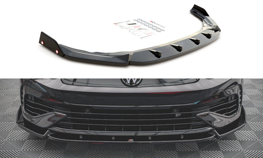 Cup Spoilerlippe Front Ansatz +Flaps V.2 für VW Golf R Mk8   Maxton Design