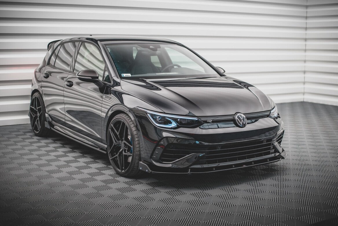 Cup Spoilerlippe Front Ansatz +Flaps V.2 für VW Golf R Mk8   Maxton Design