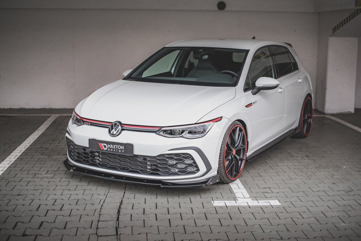 Cup Spoilerlippe Front Ansatz +Flaps V.3 für VW Golf 8 GTI Maxton Design