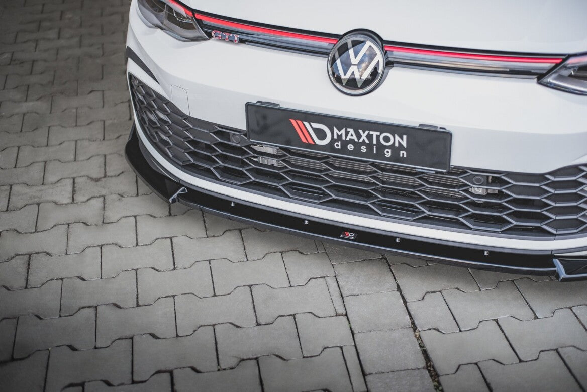 Cup Spoilerlippe Front Ansatz +Flaps V.3 für VW Golf 8 GTI Maxton Design