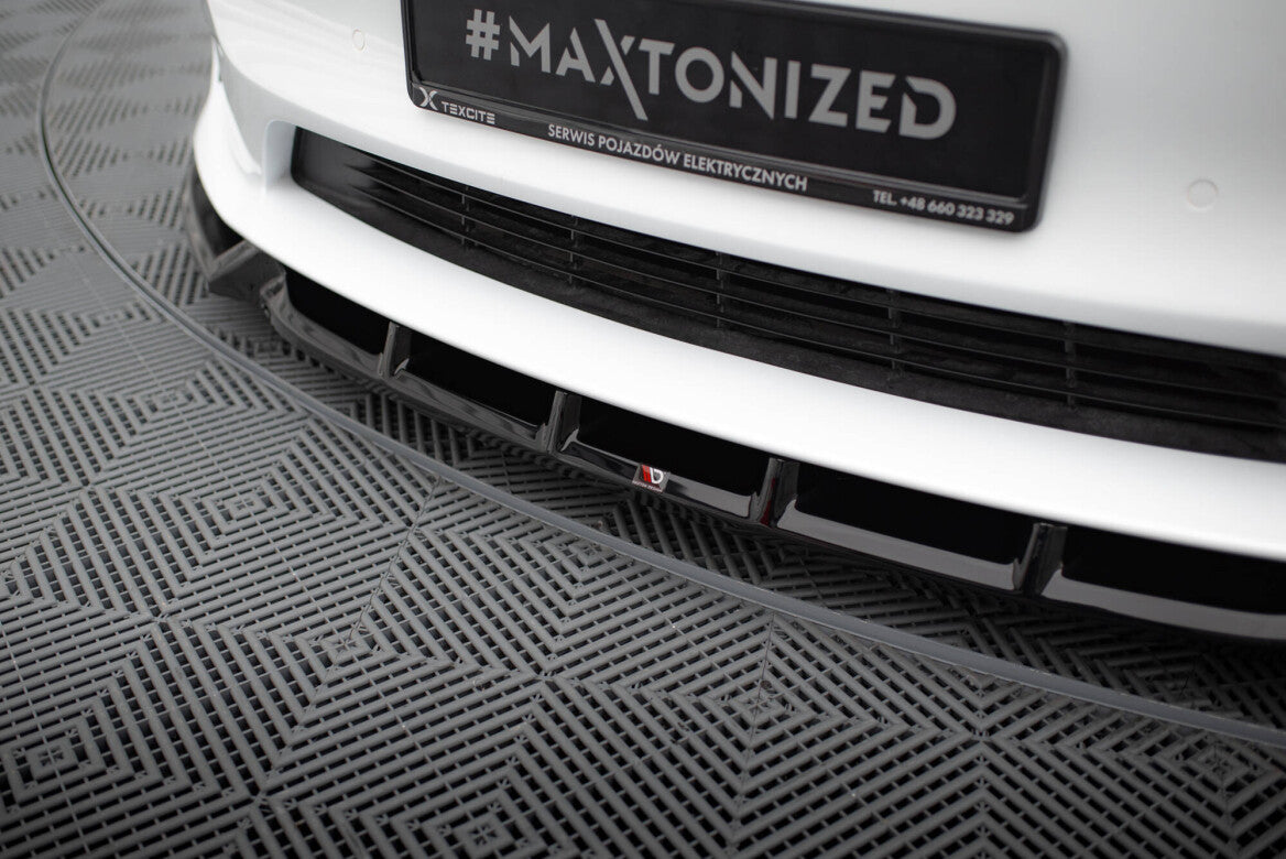 Cup Spoilerlippe Front Ansatz V.1 für Tesla Model S Plaid Mk1 FL Maxton Design