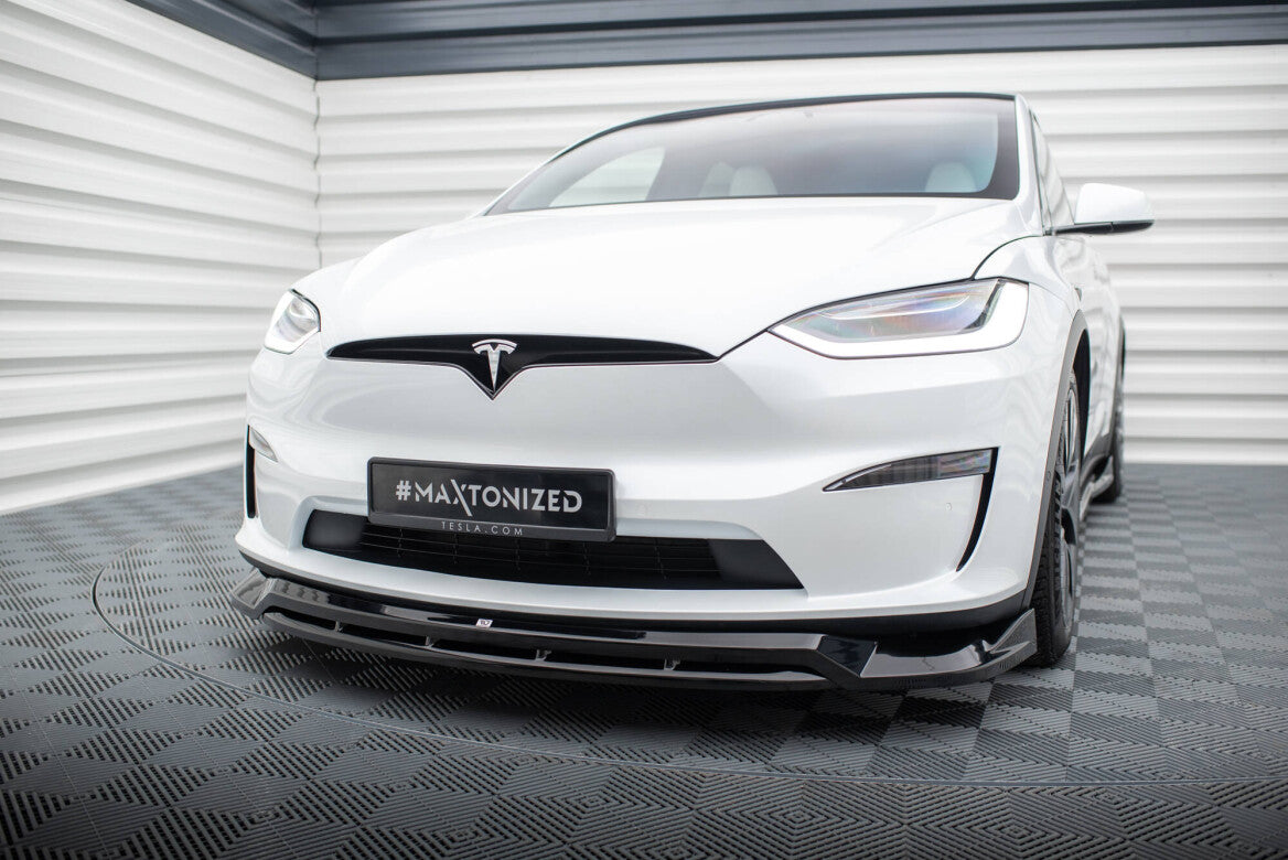 Cup Spoilerlippe Front Ansatz V.1 für Tesla Model X Mk1 FL Maxton Design