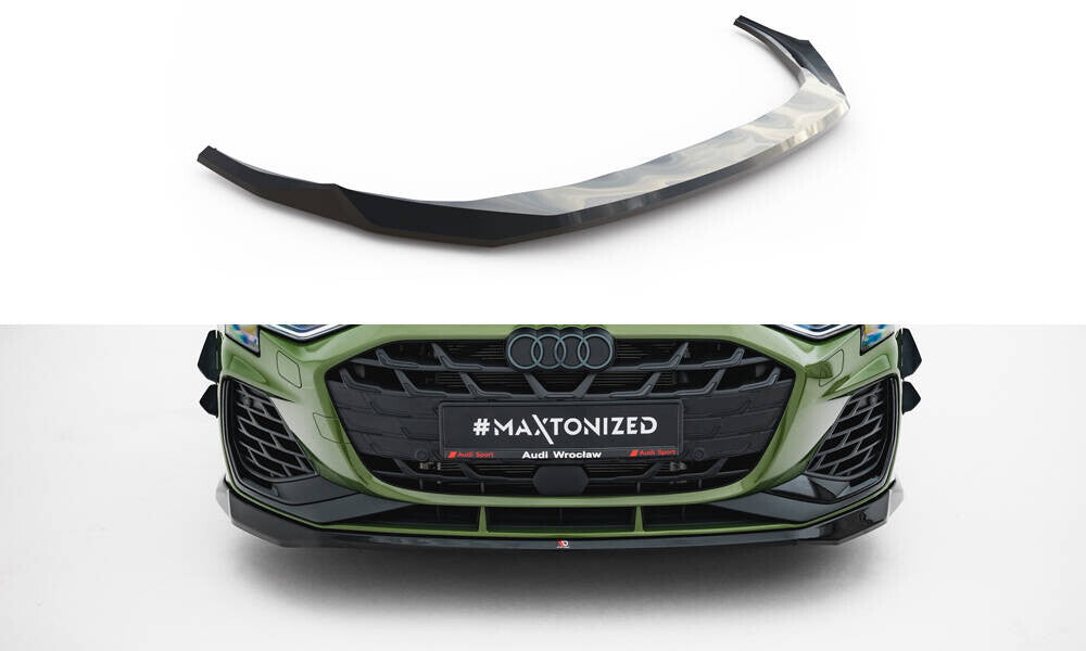 Cup Spoilerlippe Front Ansatz V.2 für Audi S3 / A3 S-line 8Y Facelift Maxton Design