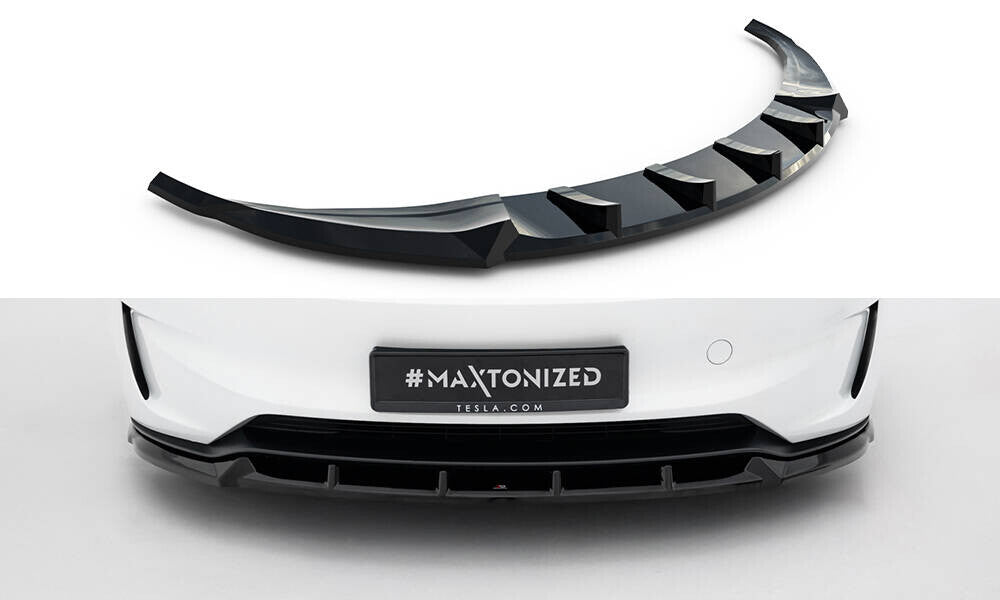 Cup Spoilerlippe Front Ansatz V.2 für Tesla Model 3 Performance FL Maxton Design