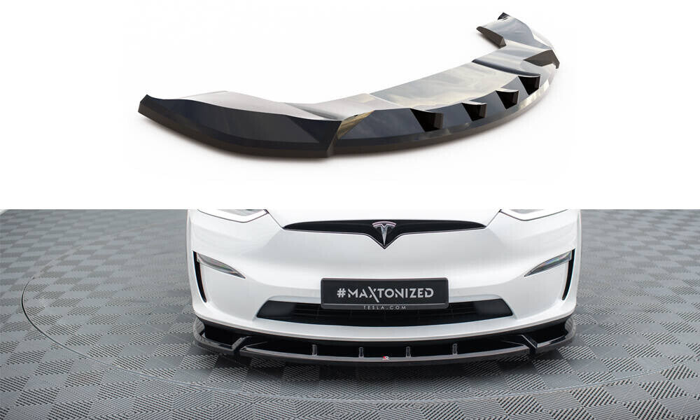 Cup Spoilerlippe Front Ansatz V.2 für Tesla Model X Mk1 FL Maxton Design