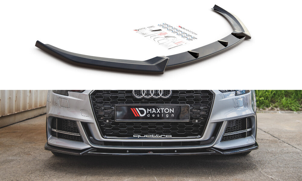 Cup Spoilerlippe Front Ansatz V.3 für Audi S3 / A3 S-Line 8V Limousine Facelift Maxton Design