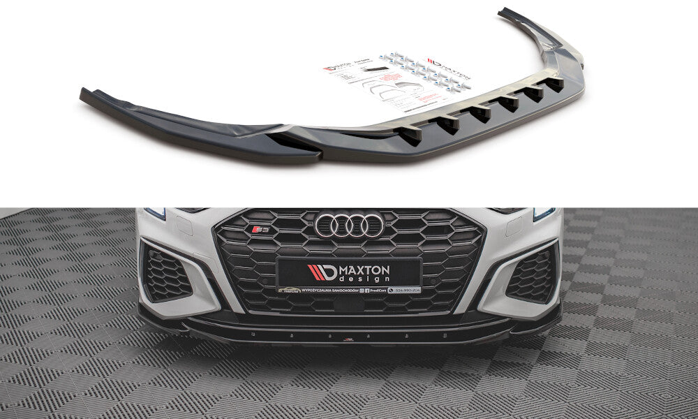 Cup Spoilerlippe Front Ansatz V.4 für Audi S3 / A3 S-Line 8Y Maxton Design