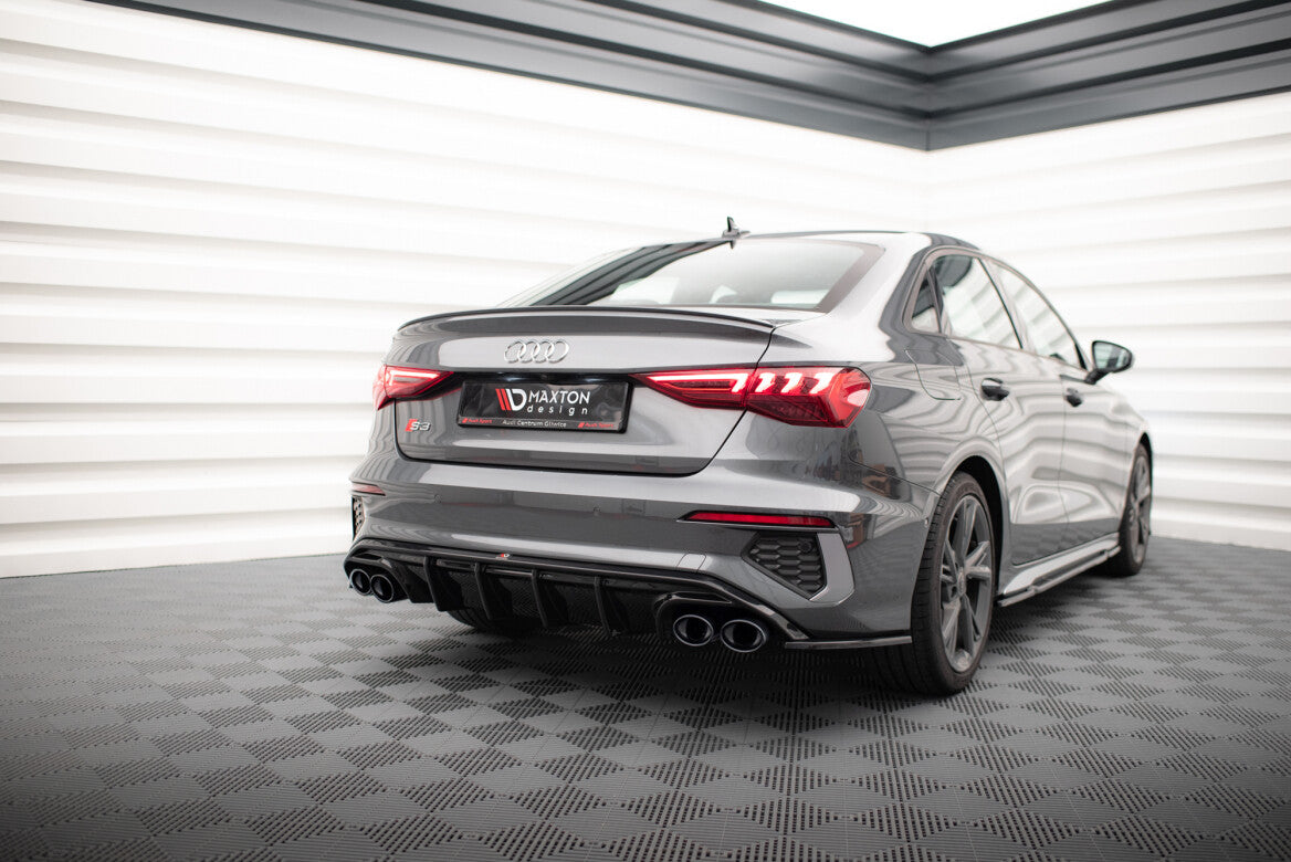 Heck Ansatz Diffusor + Endrohre chrom für Audi A3 S-Line Limousine 8Y Maxton Design