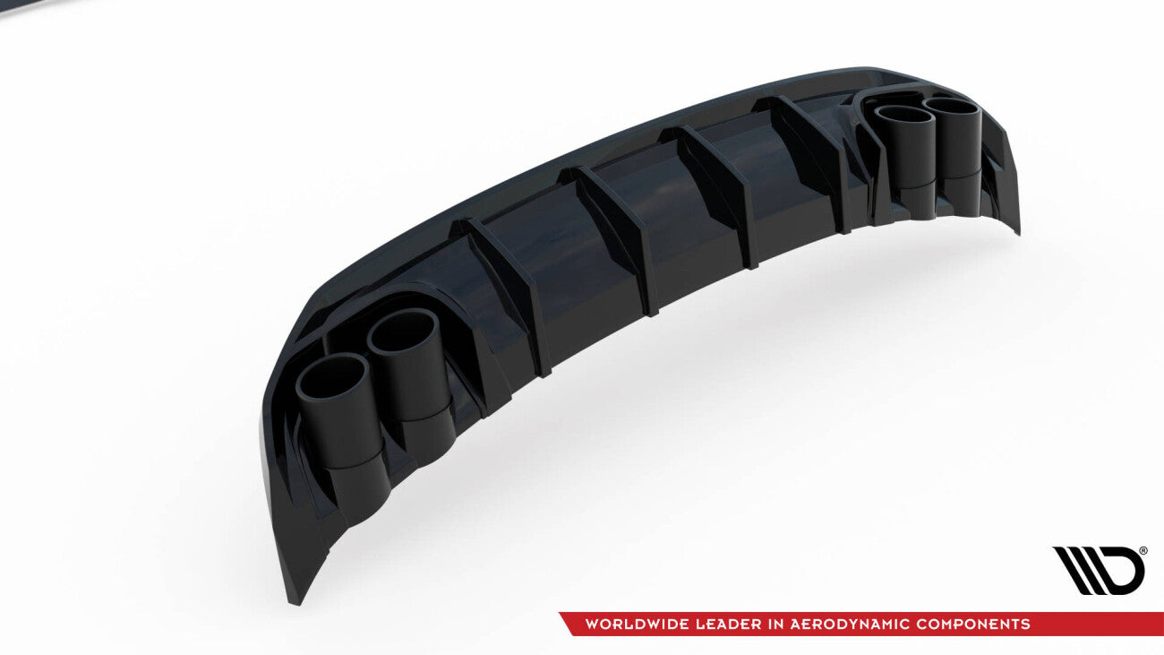 Heck Ansatz Diffusor + Endrohre schwarz für Audi A3 S-Line Limousine 8Y Maxton Design
