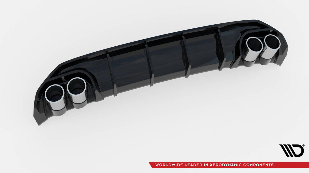 Heck Ansatz Diffusor + Endrohre chrom für Audi A3 S-Line Limousine 8Y Maxton Design