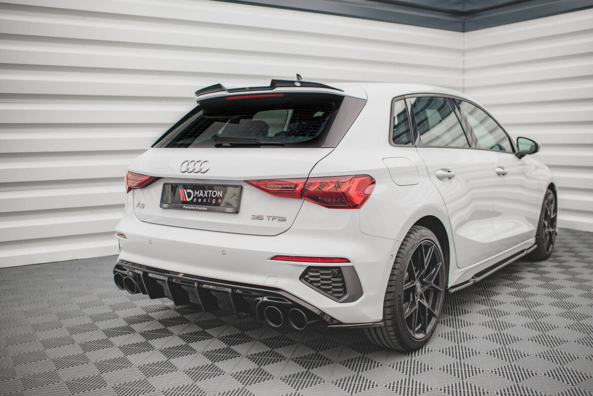 Heck Ansatz Diffusor + Endrohre für Audi A3 S-Line Sportback 8Y Maxton Design