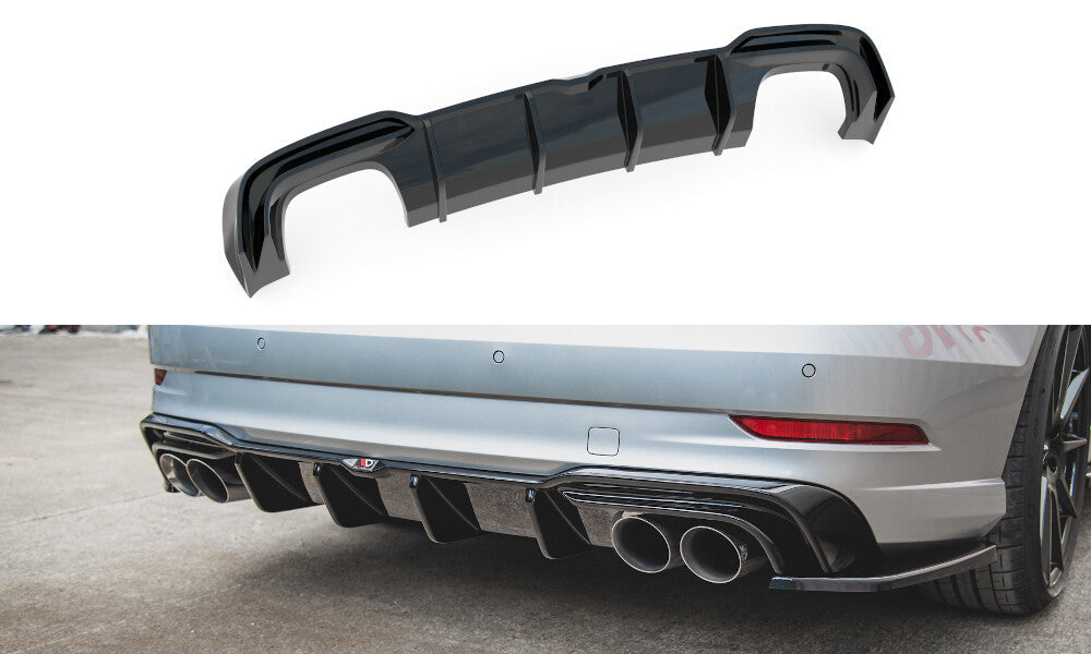 Heck Ansatz Diffusor für Audi S3 Limousine 8V Facelift Maxton Design