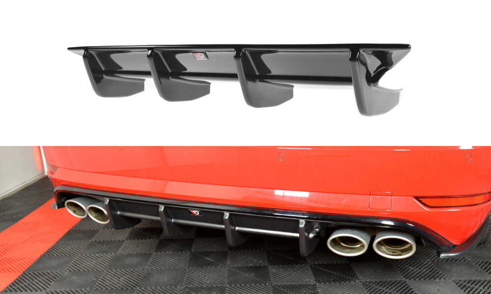 Heck Ansatz Diffusor für VW GOLF 7 R VARIANT FACELIFT Maxton Design