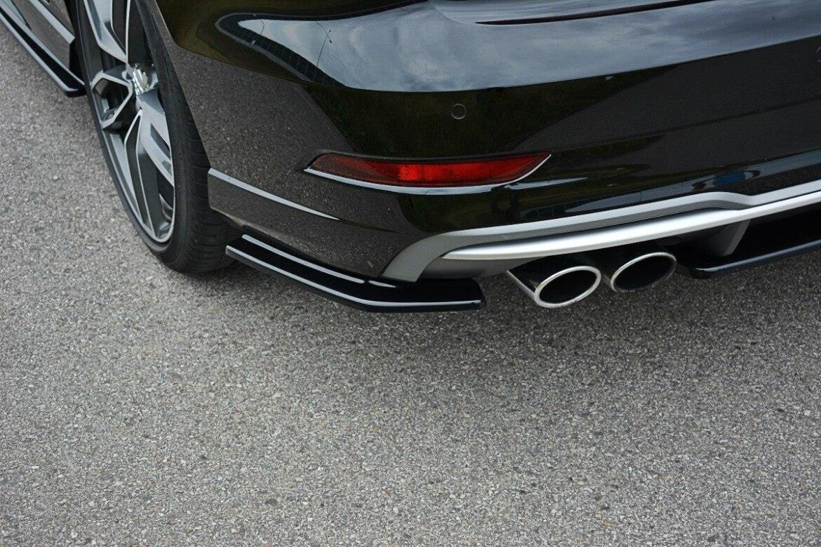 Heck Ansatz Flaps Diffusor für Audi S3 / A3 S-Line 8V FL Limousine Maxton Design