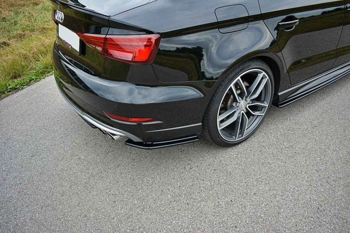 Heck Ansatz Flaps Diffusor für Audi S3 / A3 S-Line 8V FL Limousine Maxton Design