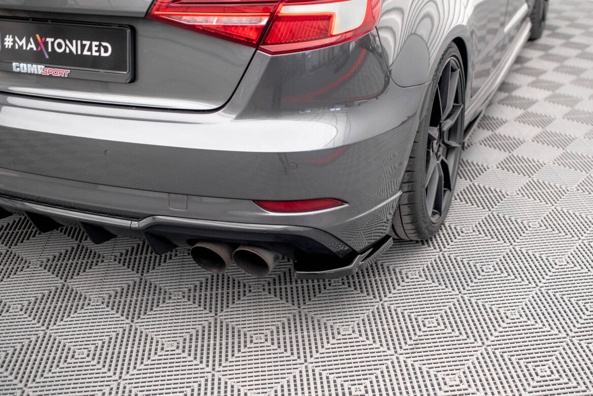 Heck Ansatz Flaps Diffusor für Audi S3 Sportback 8V Facelift Maxton Design