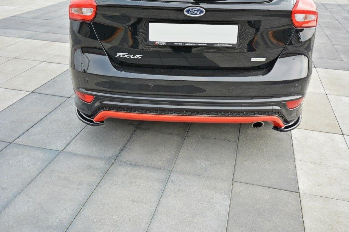 Heck Ansatz Flaps Diffusor für Ford Focus ST-Line Mk3 FL Maxton Design
