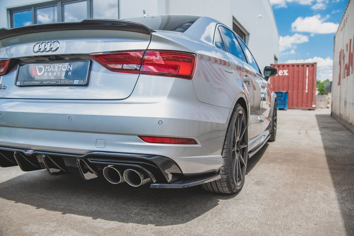 Heck Ansatz Flaps Diffusor V.2 für Audi S3 Limousine 8V Facelift Maxton Design