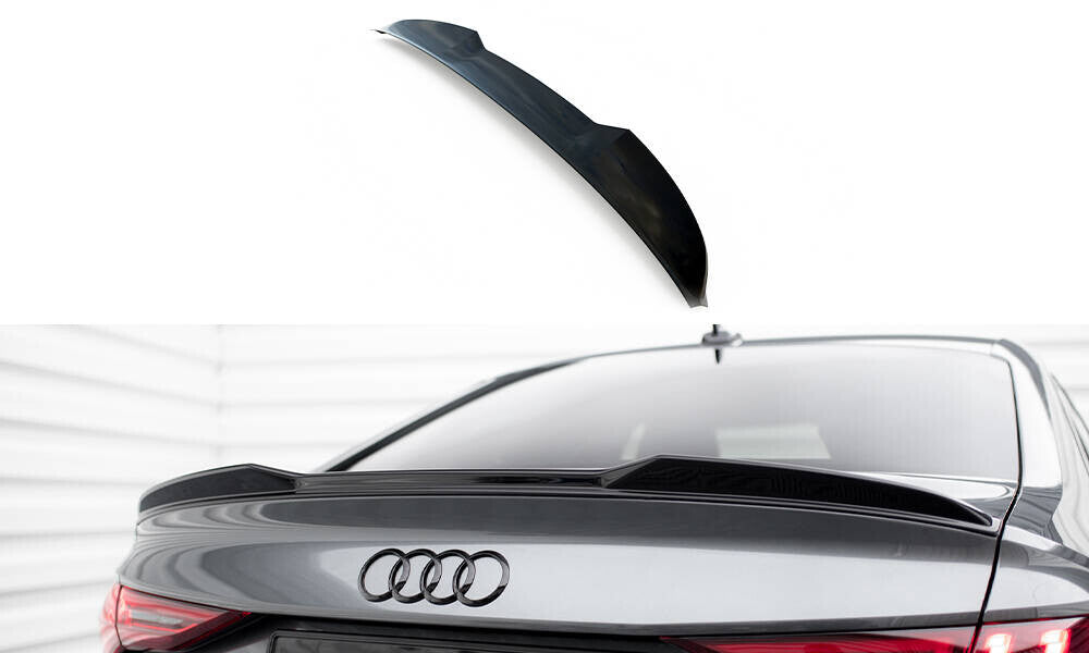 Heck Spoiler Aufsatz Abrisskante 3D für Audi A3 / A3 S-Line / S3 / RS3 Limousine 8Y Maxton Design