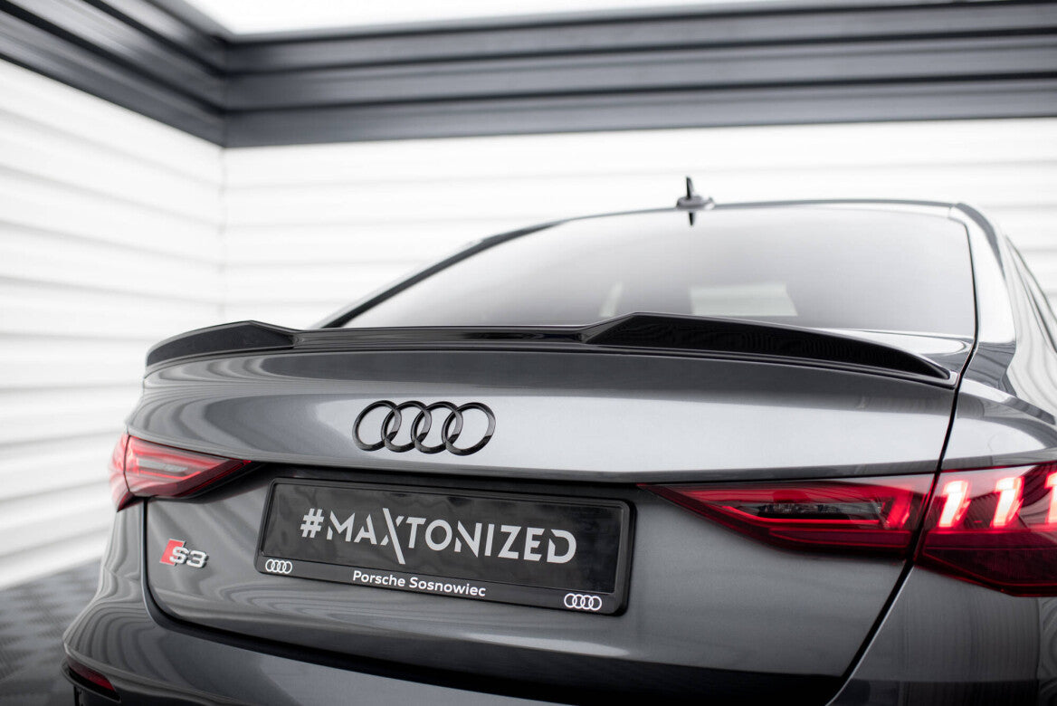 Heck Spoiler Aufsatz Abrisskante 3D für Audi A3 / A3 S-Line / S3 / RS3 Limousine 8Y Maxton Design