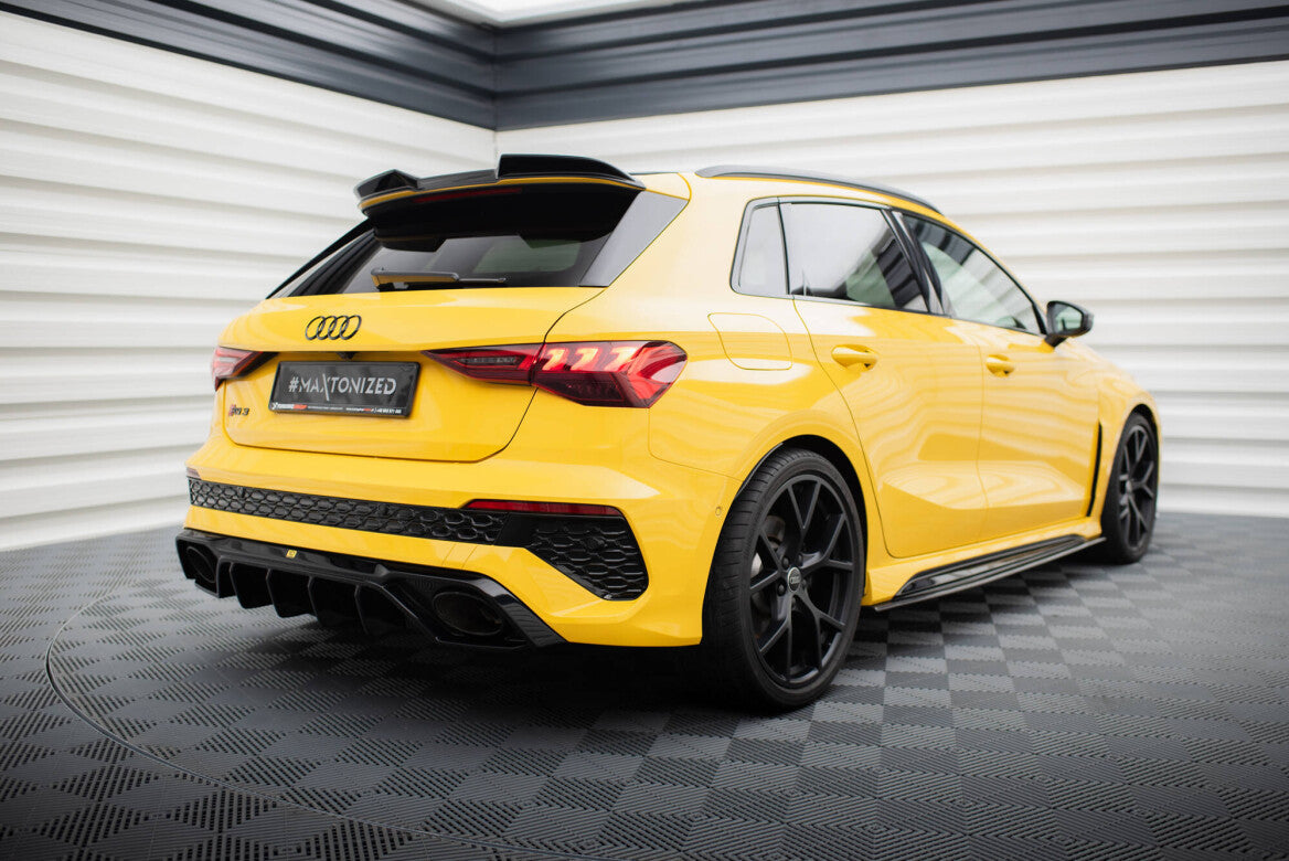 Heck Spoiler Aufsatz Abrisskante 3D für Audi RS3 / S3 / A3 S-Line Sportback 8Y Maxton Design