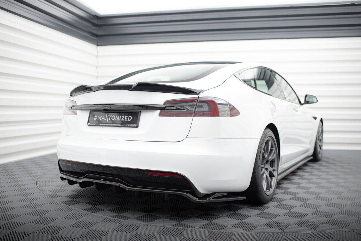 Heck Spoiler Aufsatz Abrisskante 3D für Tesla Model S Plaid Mk1 FL Maxton Design