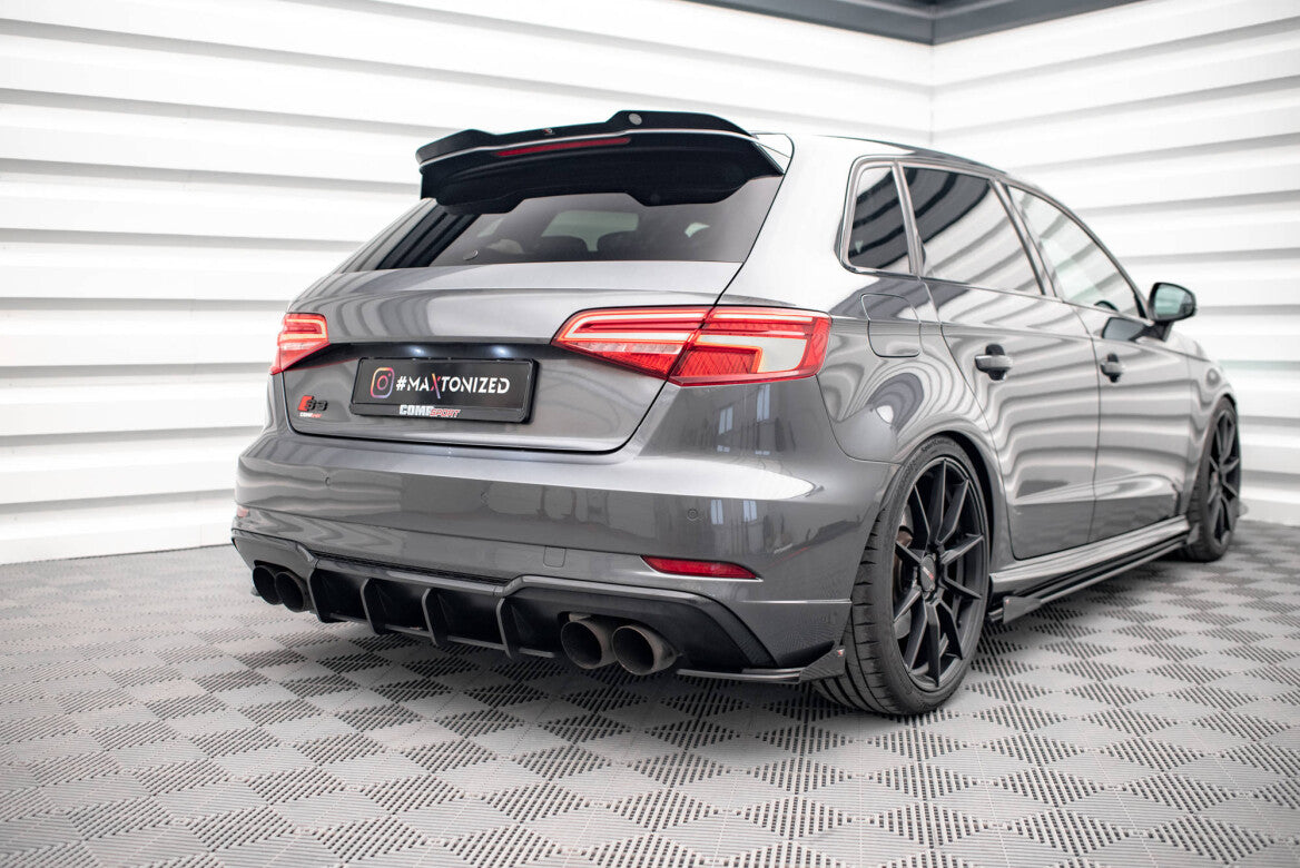 Heck Spoiler Aufsatz Abrisskante für Audi S3 Sportback 8V Facelift Maxton Design