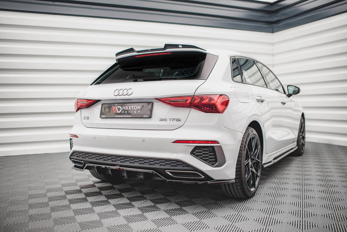 Mittlerer Cup Diffusor Heck Ansatz DTM Look für Audi A3 S-Line Sportback 8Y   Maxton Design