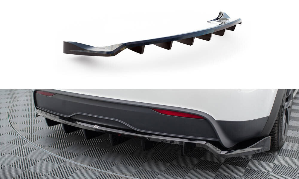 Mittlerer Cup Diffusor Heck Ansatz DTM Look für Tesla Model X Mk1 FL Maxton Design