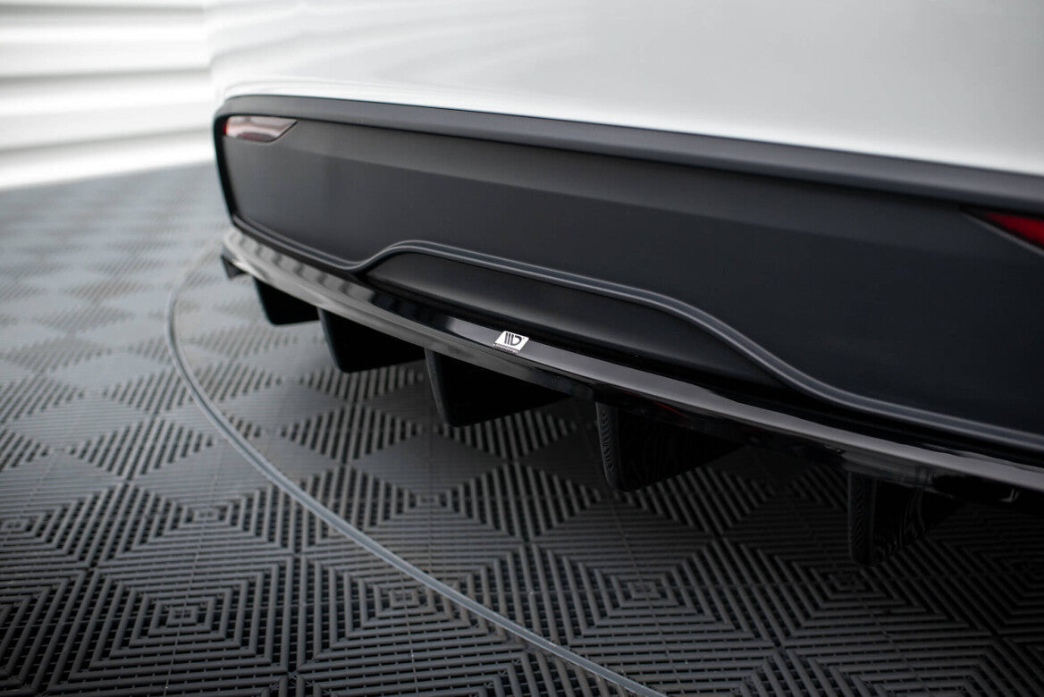 Mittlerer Cup Diffusor Heck Ansatz DTM Look für Tesla Model X Mk1 FL Maxton Design