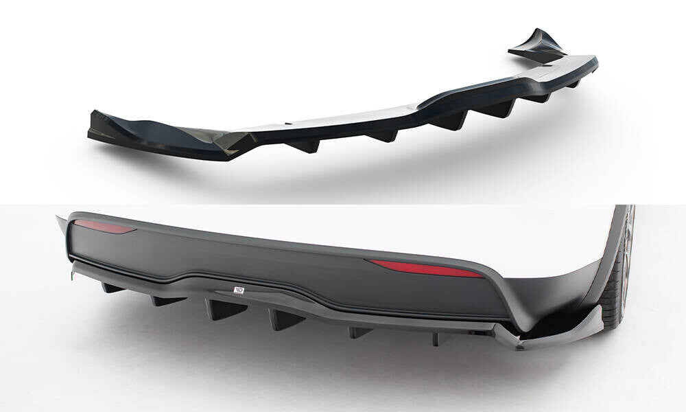 Mittlerer Cup Diffusor Heck Ansatz DTM Look V.2 für Tesla Model X Mk1 FL Maxton Design