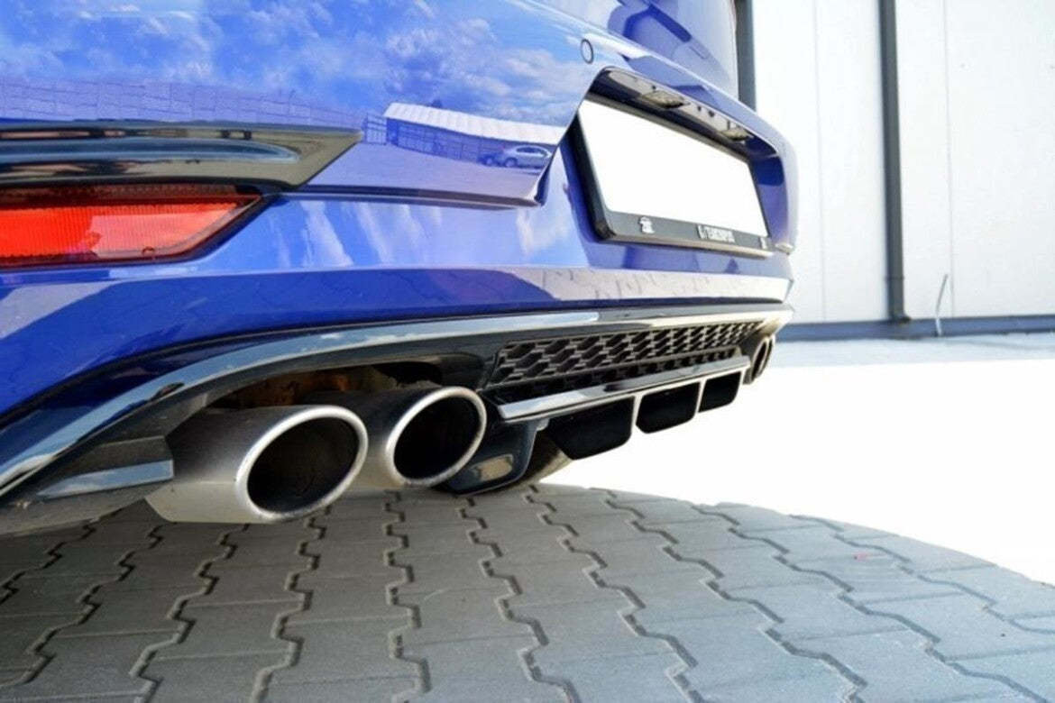 Mittlerer Cup Diffusor Heck Ansatz für VW GOLF 7 R Facelift Maxton Design