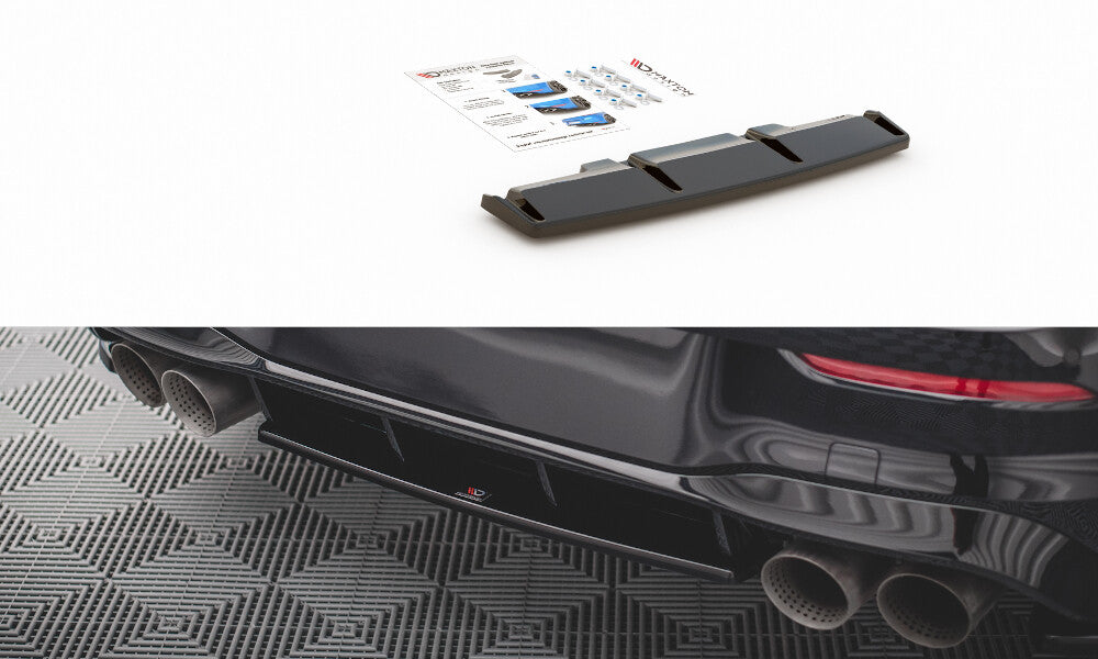 Mittlerer Cup Diffusor Heck Ansatz für VW Golf R Mk8   Maxton Design