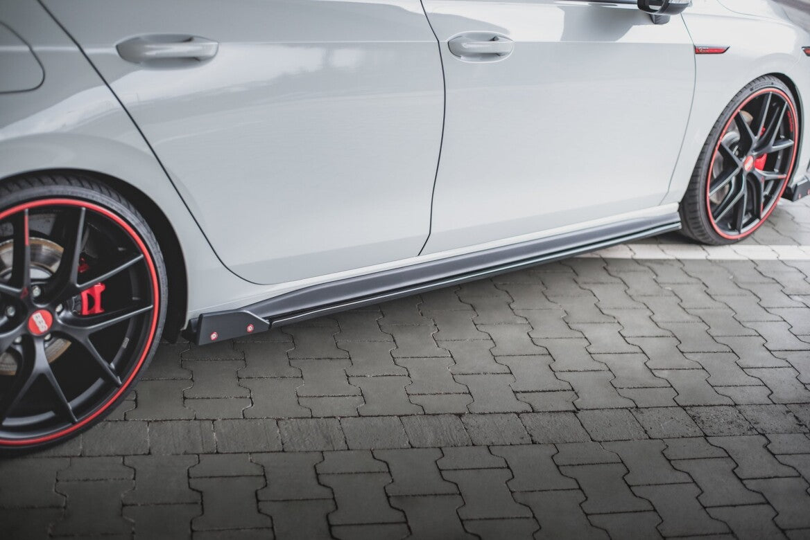 Seitenschweller Ansatz Cup Leisten + Flaps V.2 für VW Golf 8 GTI / GTI Clubsport Maxton Design
