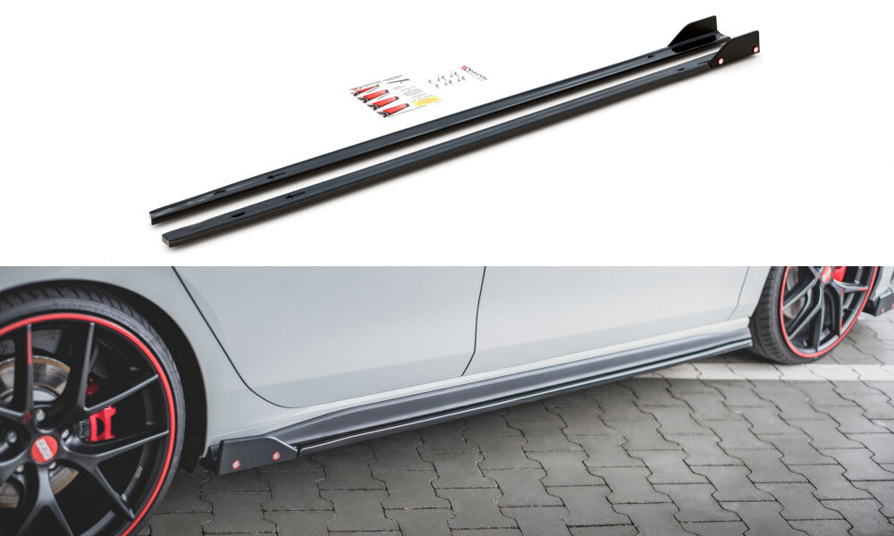 Seitenschweller Ansatz Cup Leisten + Flaps V.2 für VW Golf 8 GTI / GTI Clubsport Maxton Design