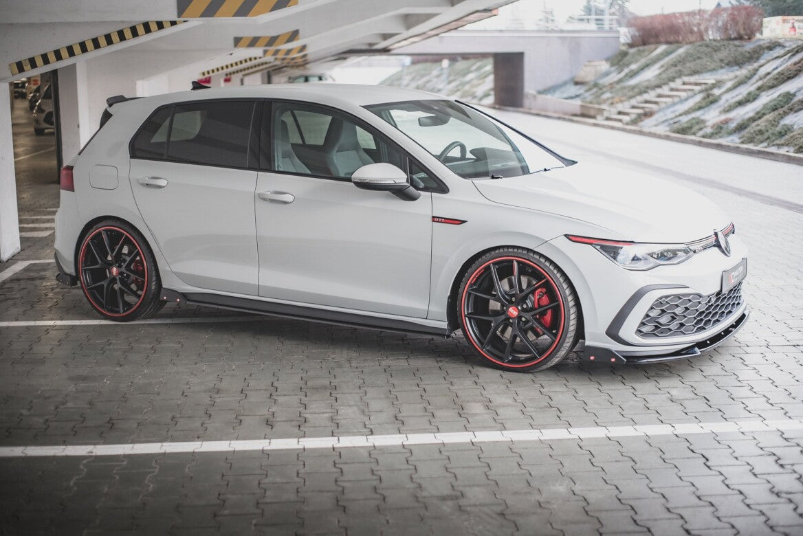 Seitenschweller Ansatz Cup Leisten + Flaps V.2 für VW Golf 8 GTI / GTI Clubsport Maxton Design