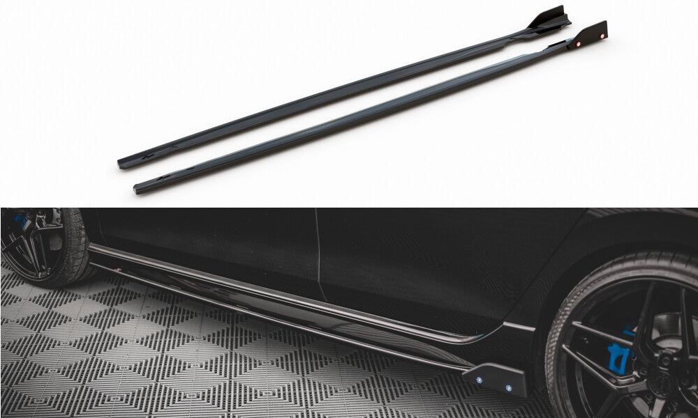 Seitenschweller Ansatz Cup Leisten + Flaps V.2 für VW Golf R Mk8   Maxton Design