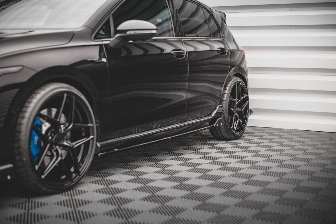 Seitenschweller Ansatz Cup Leisten + Flaps V.2 für VW Golf R Mk8   Maxton Design